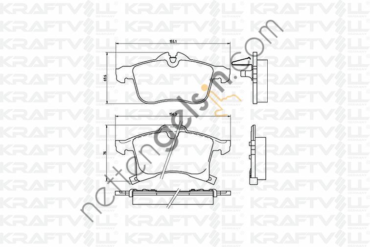 KRAFTVOLL 07010036 FREN BALATASI ON ASTRA H - MERIVA A - MERIVA B - ZAFIRA B - CORSA C - COMBO C Y17DT Z17DTH  OPEL BİNEK FREN BALATASI