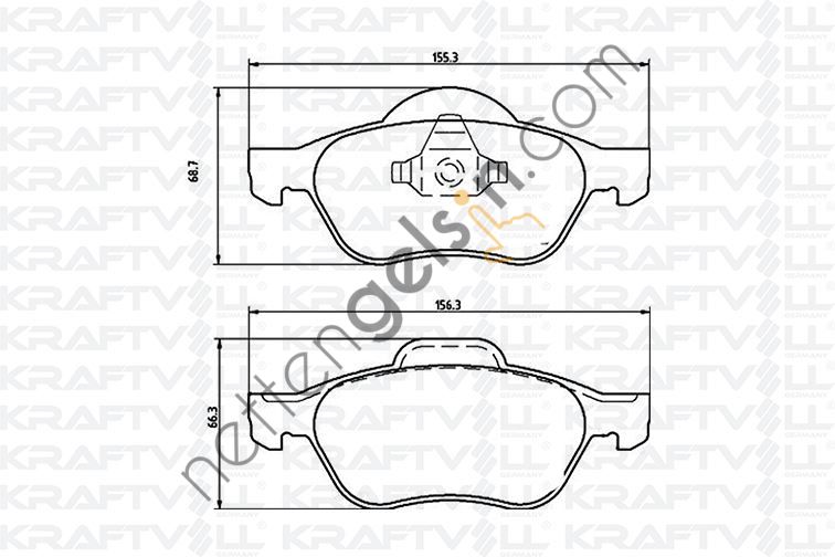 KRAFTVOLL 07010037 FREN BALATASI ON MEGANE II 05 1.5 1.6 16V 1.9 2.0 16V 2.0 16V GRAND SCENIC II III CLIO III 2.0 16V  RENAULT BİNEK FREN BALATASI