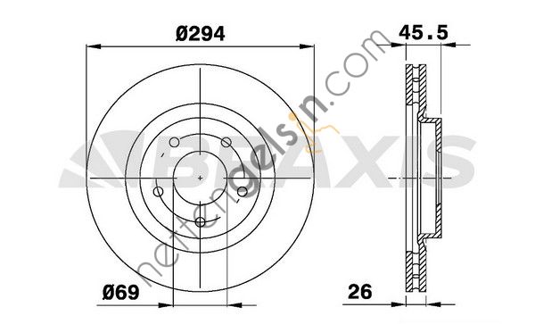 BRAXIS AE0316 ON FREN DISKI JEEP COMPASS PATRIOT CHRYSLER SEBRING DODGE CALIBER-4008-C4 AIRCROSS  CHRYSLER BİNEK FREN DİSKİ