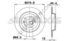 BRAXIS AE0318 ARKA FREN DISK AYNASI TRANSPORTER T4 2.4 / 2.5 96>03  VW-AUDI-SEAT-SKODA BİNEK FREN DİSKİ