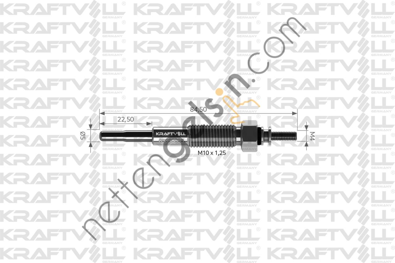 KRAFTVOLL 05030035 KIZDIRMA BUJISI 12V MAZDA 323 1,7D L200 VITARA 2,0TD BONGO E LUCE 2,2  MAZDA BİNEK BUJİ