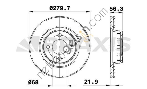 BRAXIS AE0328 ON FREN DISK AYNASI AUDI 80 CABRIOLET COUPE 1.6I  VW-AUDI-SEAT-SKODA BİNEK FREN DİSKİ
