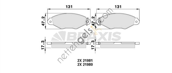 BRAXIS AA0014 ON FREN BALATASI KANGOO 1.9D KANGOO 1.5DCI XSARA 1.4 1.5 P206  RENAULT BİNEK FREN BALATASI