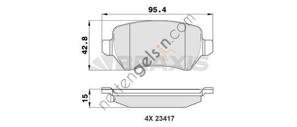BRAXIS AA0015 ARKA FREN BALATASI ASTRA G ASTRA H MERIVA A ZAFIRA B CORSA C KIA CEED 12>  OPEL BİNEK FREN BALATASI