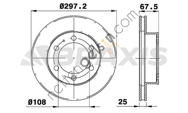 BRAXIS AE0342 ON FREN DISK AYNASI HAVALI HILUX VIGO 2,5DT-3,0DT D 4D 4X4 05-> 13 297X6  TOYOTA BİNEK FREN DİSKİ