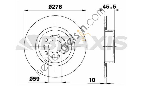 BRAXIS AE0345 ARKA FREN DISK AYNASI ALFA 147 3.2GTA 02 / 03 ALFA 156 1.9JTD / 2.0JTS / 2.4JTTD 05 / 01 09 / 05  ALFA ROMEO BİNEK FREN DİSKİ