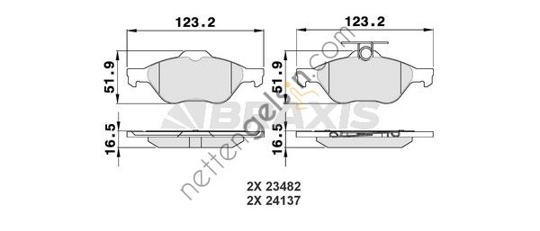 BRAXIS AA0022 ARKA FREN BALATASI MAZDA 3 03>09  MAZDA BİNEK FREN BALATASI