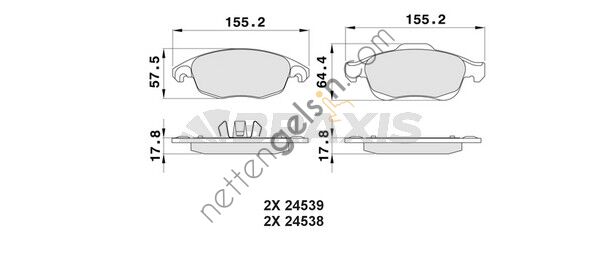 BRAXIS AA0023 ON FREN BALATASI C4 PICASSO C4 II DS4 1.6HDI 110 / 1.8 16V 10 / 06 PARTNER TEPE BERLINGO III P5008 DS5  PEUGEOT-CITROEN BİNEK FREN BALATASI