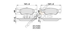 BRAXIS AA0027 ON FREN BALATASI FIESTA 89> 02 FORD KA 96>08 MAZDA 121 III 96>03  FORD BİNEK FREN BALATASI