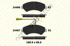 KALE B 24466 190 25 ON FREN BALATASI DUCATO III BOXER III JUMPER III 2,2HDI / 2,2HDI / 3,0HDI 16Q / 20Q 06> KARSAN JEST (TEK FISLI)  FIAT BİNEK FREN BALATASI