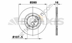 BRAXIS AE0374 ARKA FREN DISK AYNASI TRANSIT V347 2.2TDCI / 2.4TDCI / 3.2TDCI 06>14 A.CEKER+ABSLI  FORD BİNEK FREN DİSKİ