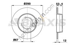 BRAXIS AE0375 FREN DISKI ARKA E-CLASS W210 96>02 S210 97>03  MERCEDES BİNEK FREN DİSKİ