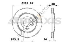 BRAXIS AE0376 ON FREN DISKI CHRYSLER GRAND VOYAGER III VOYAGER IV 95>08  CHRYSLER BİNEK FREN DİSKİ
