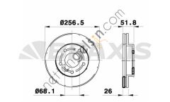 BRAXIS AE0382 ON FREN DISK AYNASI NISSAN SERENA 1.6I 2.0D 2.0I  NISSAN BİNEK FREN DİSKİ