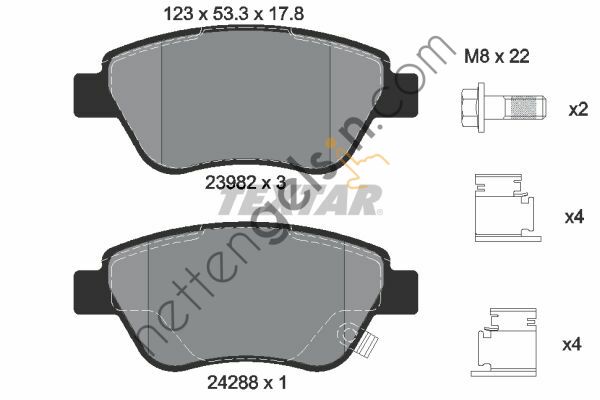 TEXTAR 2398202 FREN BALATASI OPEL CORSA D 07> KÜÇÜK TİP ÖN 1605226 OPEL