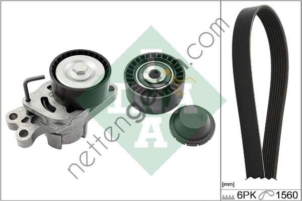 INA 529010910 ALTERNATOR V KAYISI KITI 206 + T3E PLUS 1.4 8V 1.6 16V KLIMALI  PEUGEOT-CITROEN BİNEK V KAYIS GERGI SETI