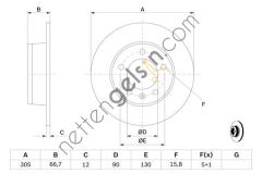 BOSCH 0986478970 ARKA FREN AYNASI (DISKI) RENAULT MASTER II OPEL MOVANO 01>10 1.9 DTI 2.2 DTI 2.5DCI 2.8 DCI  RENAULT BİNEK FREN DİSKİ