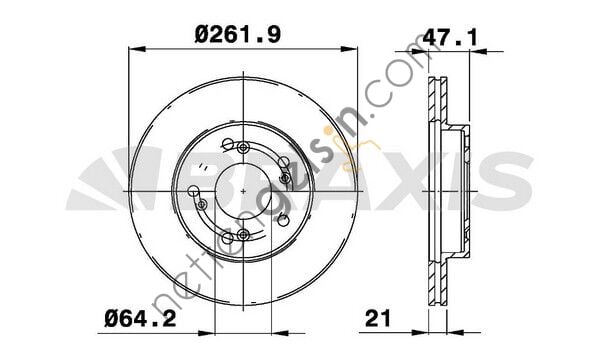 BRAXIS AE0388 ON FREN DISKI (AYNASI) HAVALI HONDA CIVIC HATCHBACK 1.4I 1.4 IS 1.6 I 01-06 CR-Z 11-15 1.5 HIBRIT (262X5)  HONDA BİNEK FREN DİSKİ