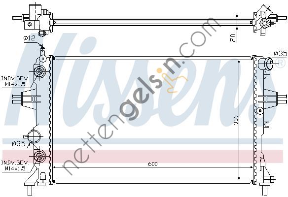 NISSENS 632461 RADYATÖR OPEL ASTRA G 1.4-1.6-1.8 KLİMALI OTOM. 1300196 OPEL