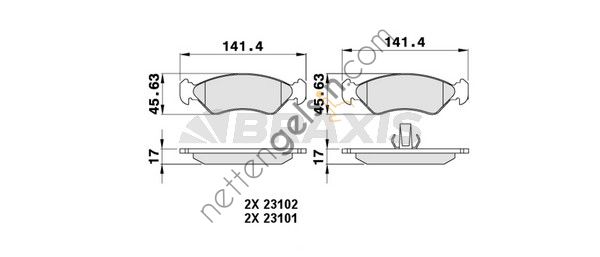 BRAXIS AA0046 ON FREN BALATASI FORD MAZDA FIESTA III K 121  FORD BİNEK FREN BALATASI