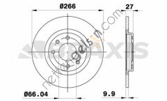 BRAXIS AE0390 ON FREN DISK AYNASI P405 1.4 / 1.6 / 1.8 TD / 1.9 / 1.9D (HAVA SOGUTMASIZ)  PEUGEOT-CITROEN BİNEK FREN DİSKİ