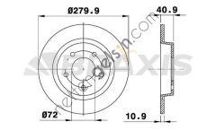 BRAXIS AE0391 ARKA FREN DISK AYNASI DUZ MAZDA III 2.0 03> 07 MAZDA 5 V CR19 1.8 2.0 2.0CD 05> 280X5  MAZDA BİNEK FREN DİSKİ