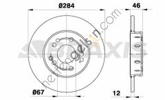 BRAXIS AE0394 FREN DISKI ON W124 85>93 S124 86>93 C124 87>92  MERCEDES BİNEK FREN DİSKİ