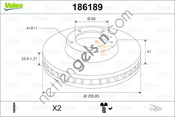 VALEO 186189 ON FREN DISKI ASTRA F VECTRA A VECTRA B 1,6  OPEL BİNEK FREN DİSKİ