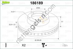 VALEO 186189 ON FREN DISKI ASTRA F VECTRA A VECTRA B 1,6  OPEL BİNEK FREN DİSKİ