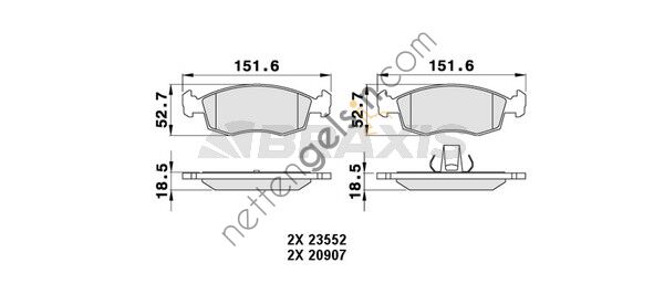 BRAXIS AA0061 ON FREN BALATASI FIAT DOBLO SIENA STRADA PALIO  FIAT BİNEK FREN BALATASI