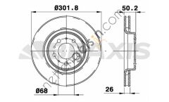 BRAXIS AE0400 ON FREN DISK AYNASI HAVALI VOLVO S70 96> V70 C70 98> 850 91>  VOLVO BİNEK FREN DİSKİ