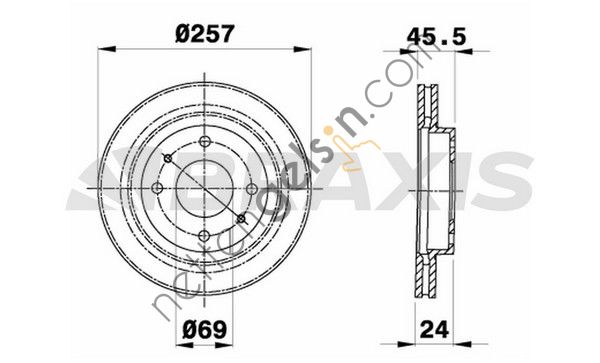 BRAXIS AE0405 ON FREN DISK AYNASI 257MM ELANTRA 1.6 1.8 2000 2006 MATRIX 1.5 CRDI 1.6 1.8 2001>  HYUNDAI BİNEK FREN DİSKİ