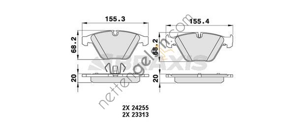 BRAXIS AA0063 ON FREN BALATASI BMW E90 E91 E92 E93  BMW BİNEK FREN BALATASI