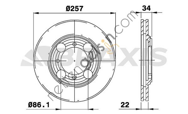 BRAXIS AE0407 ON FREN DISK AYNASI HAVALI HYUNDAI ELANTRA 1.6 1.8 COUPE 96-98 (257X4)  HYUNDAI BİNEK FREN DİSKİ