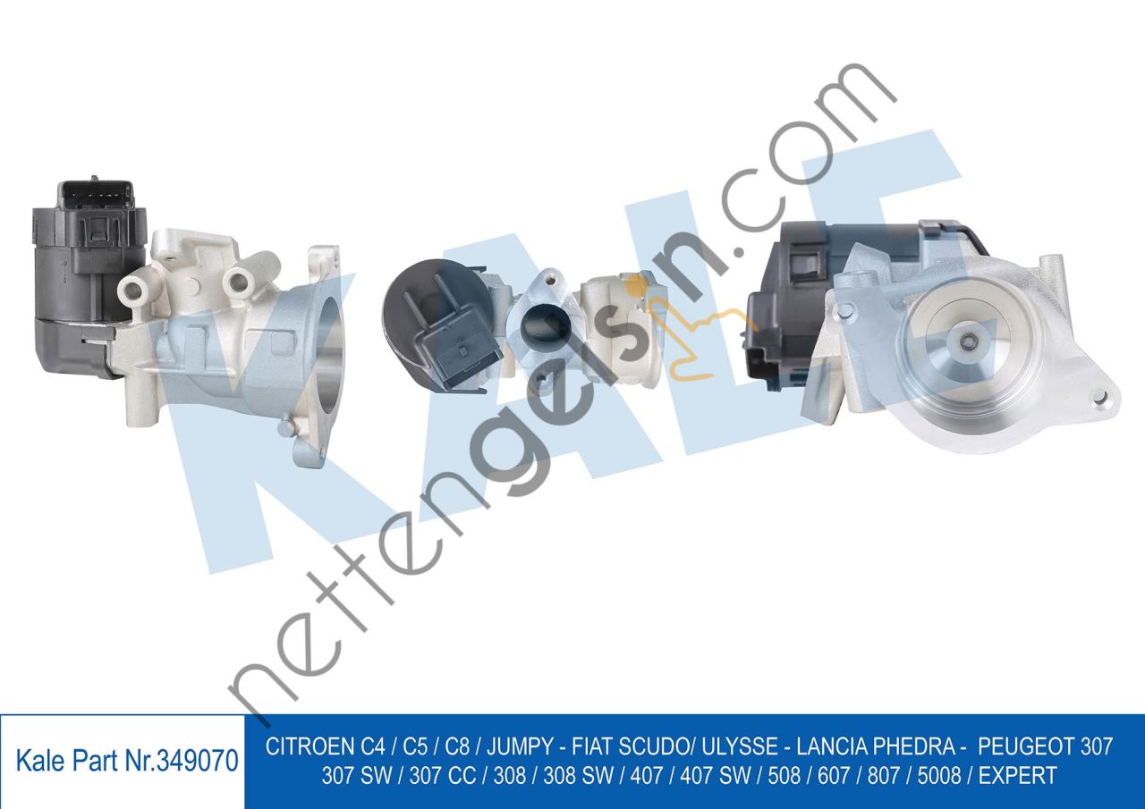 KALE 349070 EGR VALFI P207 P307 P308 P407 P607 P807 P508 EXPERT III JUMPY III C4 C5 II C8 C PICASSO C5 III SCUDO  PEUGEOT-CITROEN BİNEK EGR VALFİ