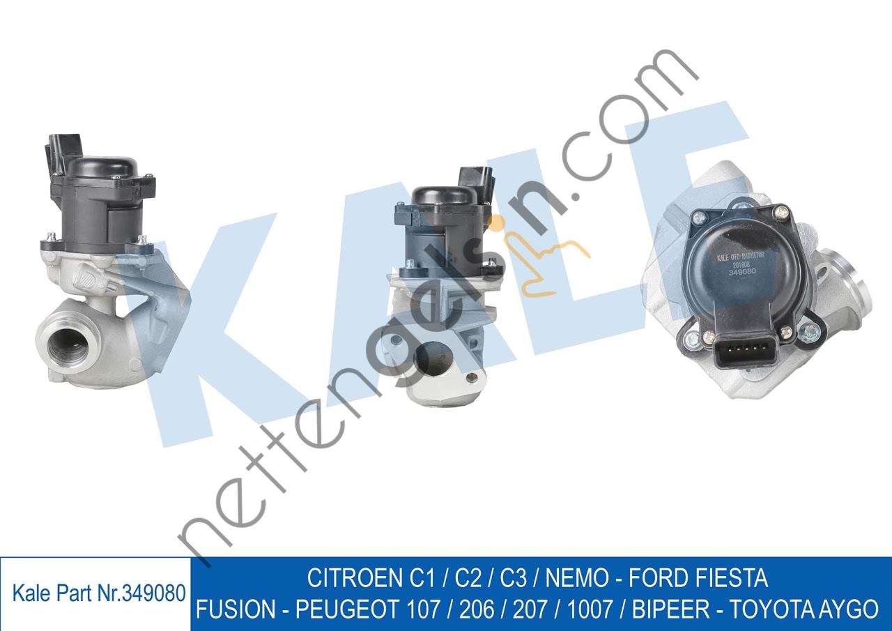 KALE 349080 EGR VALFI P107 P1007 P207 P206 206+ (T3E) BIPPER C1 C2 C3 (I II III) C3 PLURIEL NEMO DV4TD (1,6HDI 8V)  PEUGEOT-CITROEN BİNEK EGR VALFİ