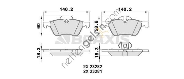 BRAXIS AA0069 FREN BALATASI ON MINI R50 R52 R53  MINI BİNEK FREN BALATASI