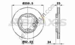 BRAXIS AE0423 ON FREN DISK AYNASI HAVALI ACCORD 90->98 260X4  HONDA BİNEK FREN DİSKİ