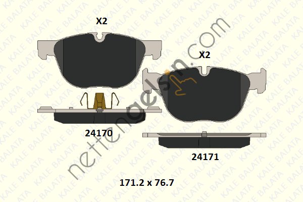 KALE B 24170 197 05 KD11 FREN BALATASI ON BMW E70 E71 F15 F85 F16 F86  BMW BİNEK FREN BALATASI