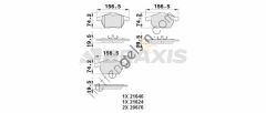BRAXIS AA0073 ON FREN BALATASI PASSAT A4 1.8 / 1.8T / 2.4 / 2.5 / 2.6 95>01  VW-AUDI-SEAT-SKODA BİNEK FREN BALATASI