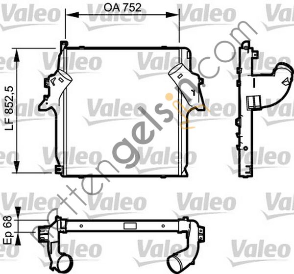 VALEO 818781 INTERCOOLER RADYATORU MERCEDES BENZ ACTROS MP2 3 1841 1844 1848 1850  MERCEDES AĞIR VASITA TURBO RADYATÖRÜ