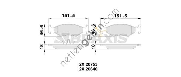 BRAXIS AA0075 ON FREN BALATASI ESCORT III 1.1 / 1.3 / 1.6 80>99 FIESTA III 1.1 / 1.3 / 1.4 / 1.6 84>95 ORION 1.3 /  FORD BİNEK FREN BALATASI