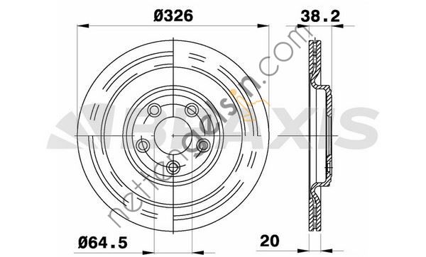 BRAXIS AE0434 FREN DISKI ARKA AGUAR XF XJ XK 08>  JAGUAR BİNEK FREN DİSKİ