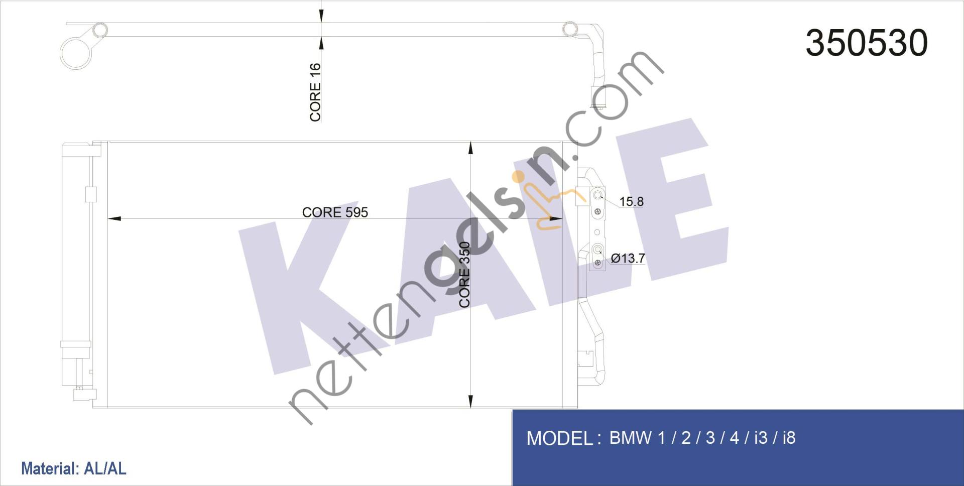 KALE 350530 KLIMA RADYATORU BMW F20 F21 F30 F80  BMW BİNEK KLİMA RADYATÖRÜ