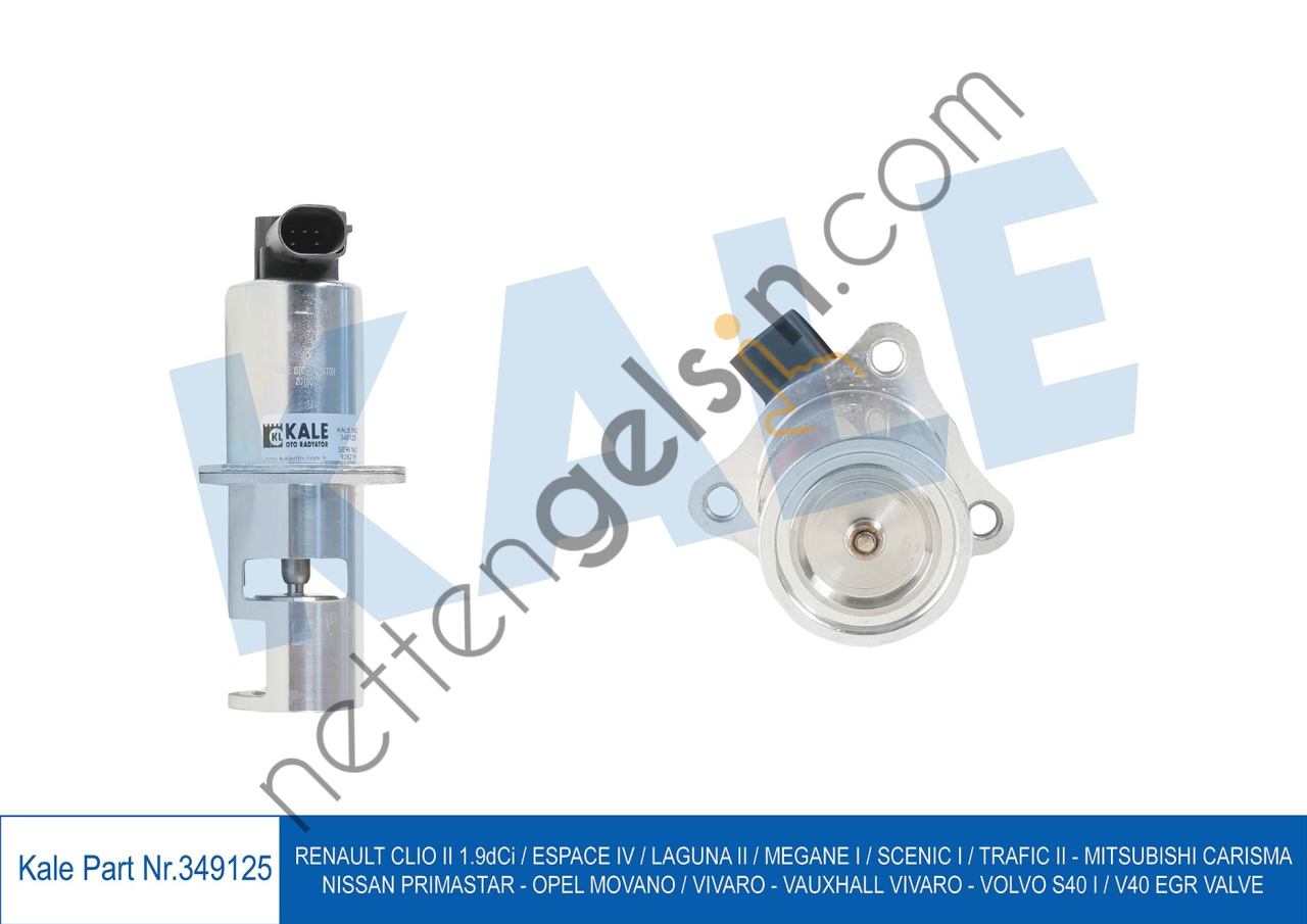 KALE 349125 EGR VALFI CLIO II LAGUNA II MEGANE I SCENIC I TRAFIC II 1,9DCI / CARISMA 1,9DI D / VIVARO 1,9DTI  RENAULT BİNEK EGR VALFİ