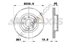 BRAXIS AE0441 ON FREN DISK AYNASI HAVALI ESPACE 2.0 / 2.0I / 2.1 / 2.1TD 86 91 R25 2.0 / 2.1D / 2.1TD / 2.2 84 92  RENAULT BİNEK FREN DİSKİ
