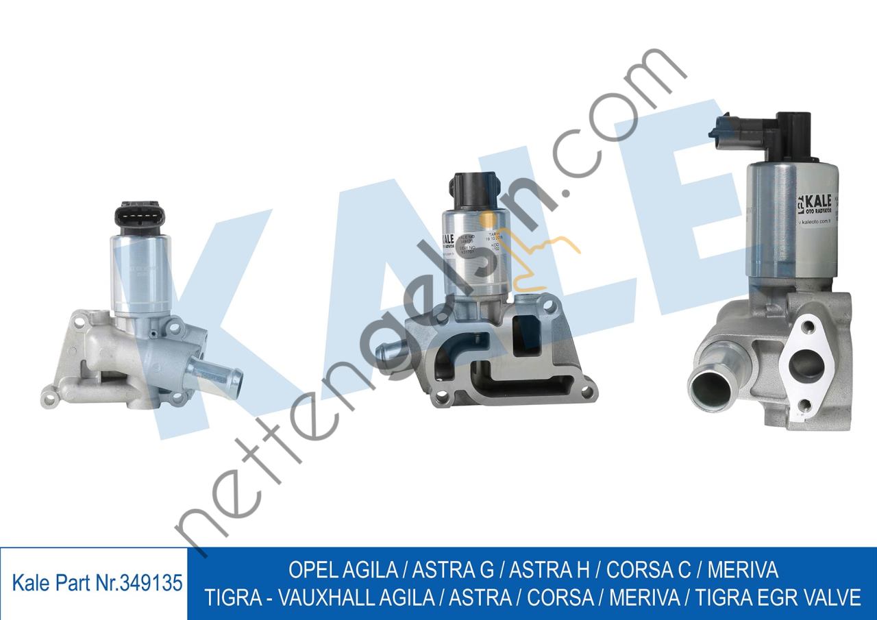 KALE 349135 EGR VALFI AGILA A ASTRA G / H CORSA C 1.2 1.4 16V BENZINLI Z12XE Z12XEP Z14XEL Z14XEP (5 PIN OVAL SOKET)  OPEL BİNEK EGR VALFİ