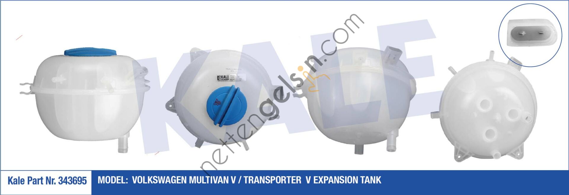 KALE 343695 RADYATOR YEDEK SU DEPOSU KAPAKLI TRANSPORTER T5 T6 03>  VW-AUDI-SEAT-SKODA BİNEK YEDEK SU DEPOSU