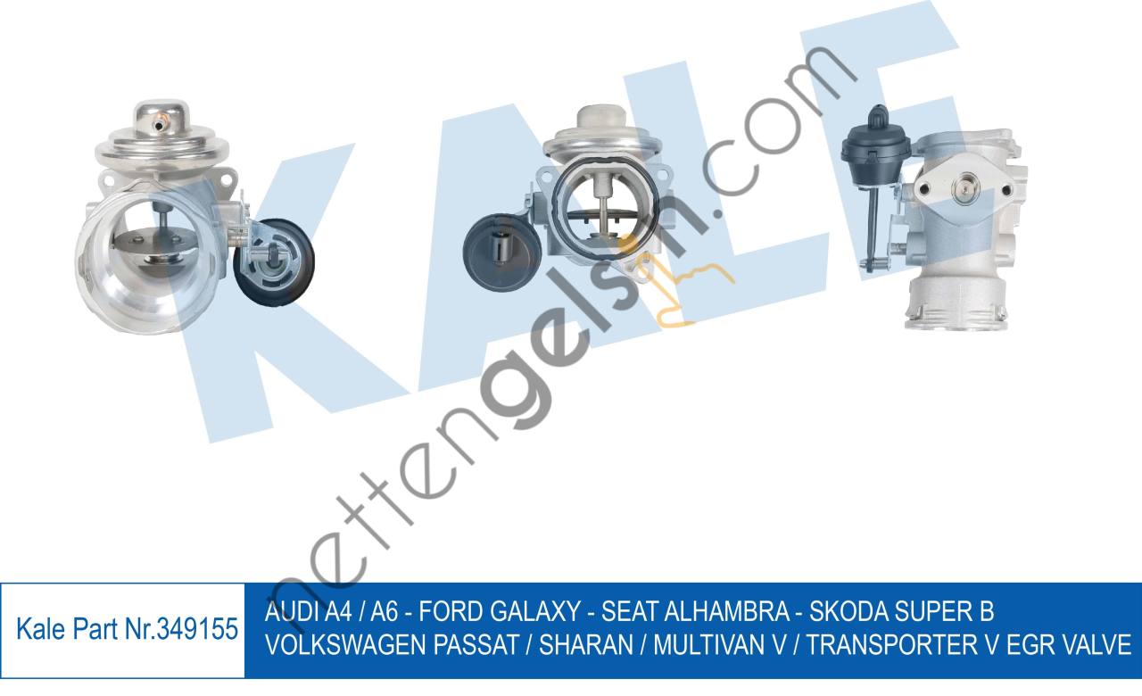 KALE 349155 EGR VALFI PASSAT 00>05 SHARAN 00>10 T5 03>09 A4 00>04 A6 01>05 SUPERB 1,9 TDI AVF AWX  VW-AUDI-SEAT-SKODA BİNEK EGR VALFİ