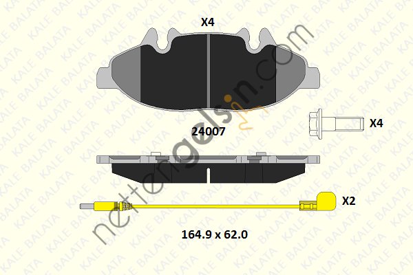 KALE B 24007 202 14 KD11 FREN BALATASI ON VIANO W639 03> VITO W639 03>  MERCEDES BİNEK FREN BALATASI